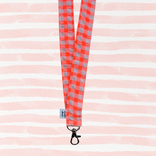 CUELGA LLAVES VICHY NARANJA NEÓN