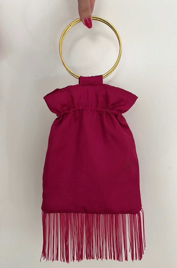 BOLSO FIESTA TAFETÁN FUCSIA