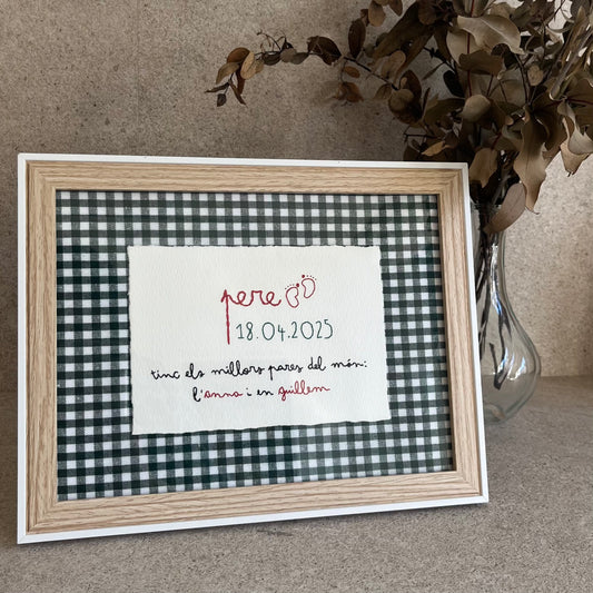 MARCO PERSONALIZADO BORDADO A MANO (TEXTO)