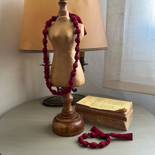 PACK COLLAR + PULSERA BOLAS TELA