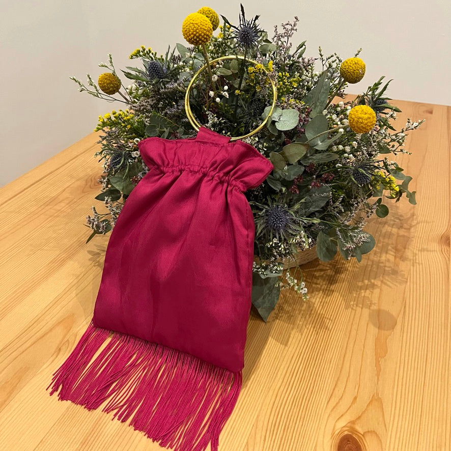 BOLSO FIESTA TAFETÁN FUCSIA