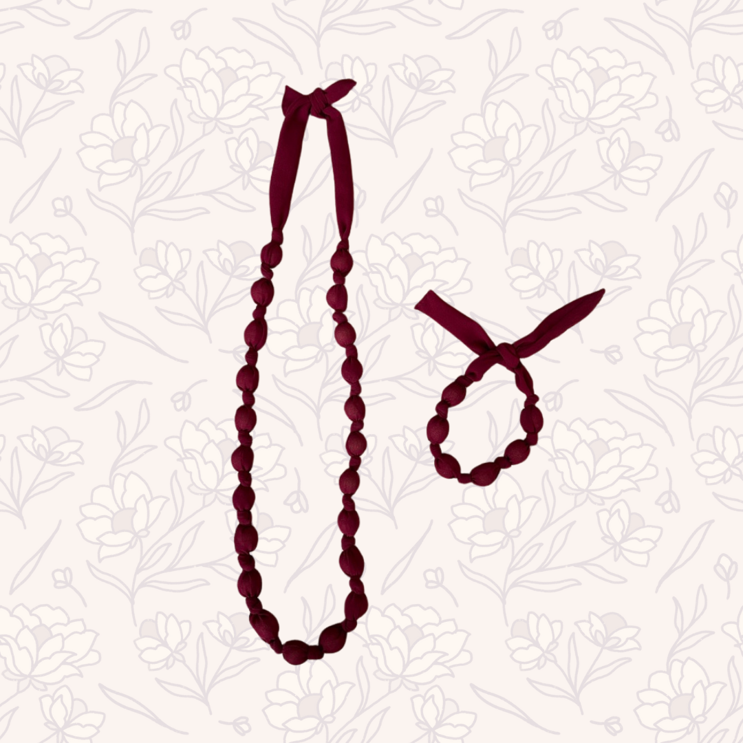 PACK COLLAR + PULSERA BOLAS TELA